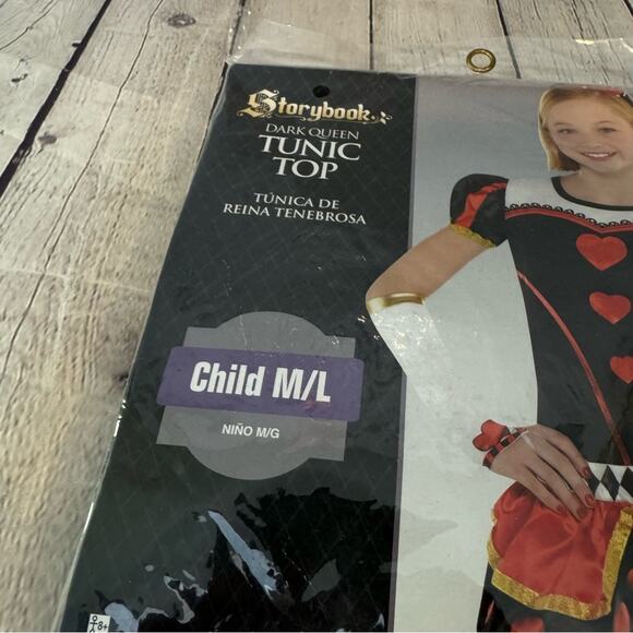 Storybook Costumes Dark Queen of Hearts Tunic Top Halloween Costume - Picture 3 of 5